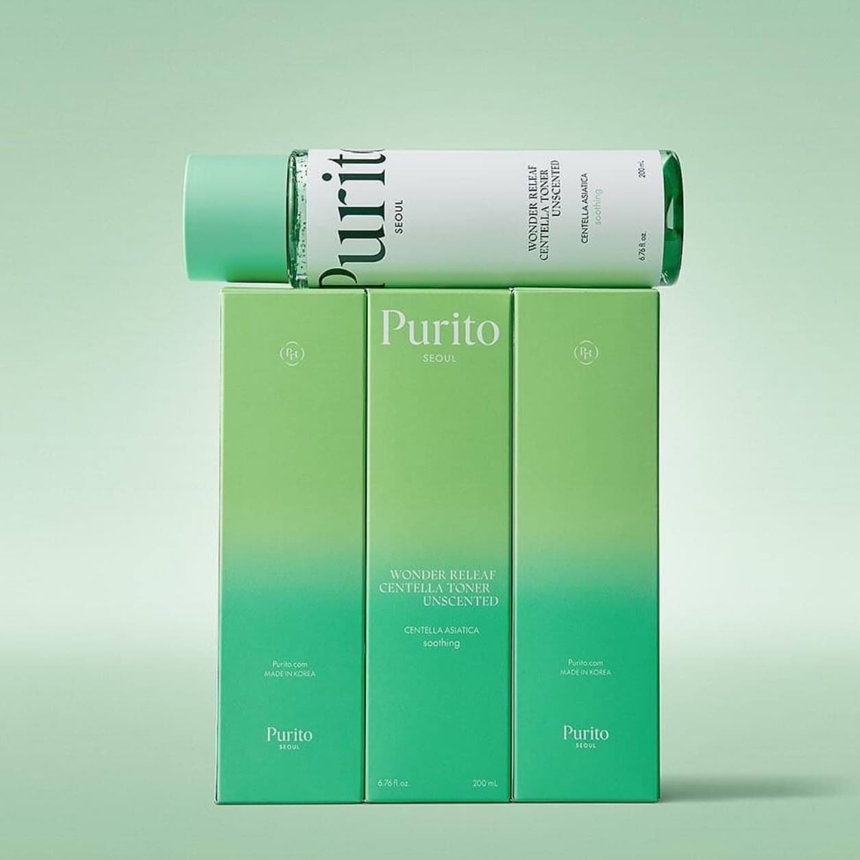 Purito SEOUL Toner apaisant Wonder Releaf à la Centella Asiatica sans parfum packaging