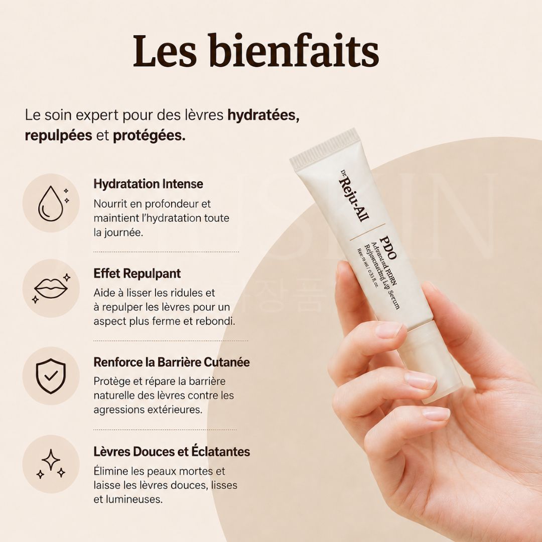 Les bienfaits du sérum réparateur pour les lèvres au PDRN de Dr. Reju-All