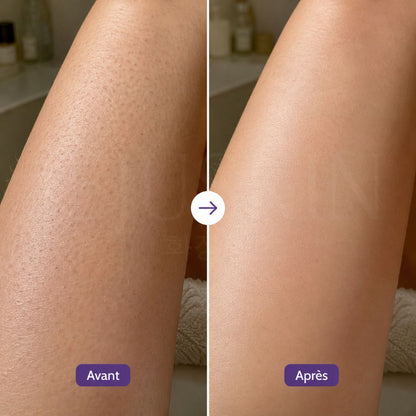 Avant après avoir utilisé le gant de gommage pour le visage et corps de Jejuskin