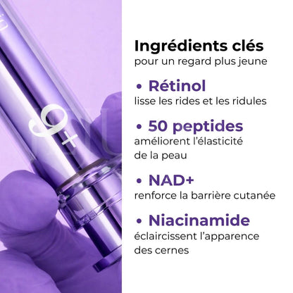 Les ingrédients clés de la crème contour des yeux anti-âge au rétinol et NAD+ 