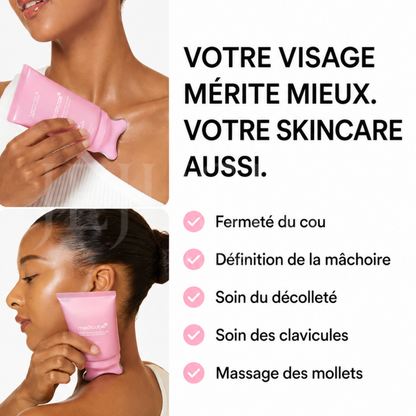 Rappel des bénéfices sur la crème Gua Sha anti-rides pour le cou au PDRN et au collagène de Medicube