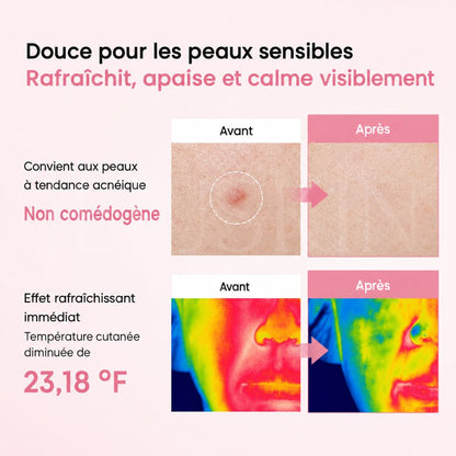 Avant après utilisation de la brume sérum au collagène peptide de Biodance