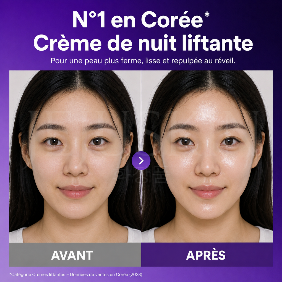 Avant après utilisation de la crème anti-âge liftante et raffermissante Probioderm 3D de Bioheal Boh
