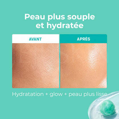 Avant après utilisation de la crème capsules régénérante au PDRN  de VT cosmetics