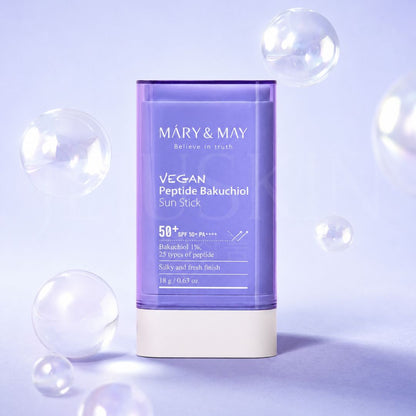 Image du stick solaire vegan anti-âge peptides et Bakuchiol SPF50+ de Mary&May