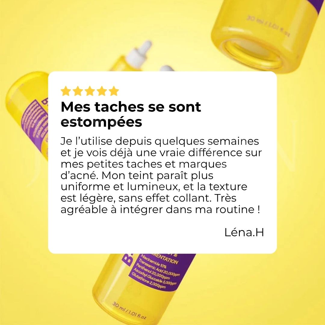 Avis sur le sérum anti-taches B-Boost à 1% d’acide kojique de Nineless