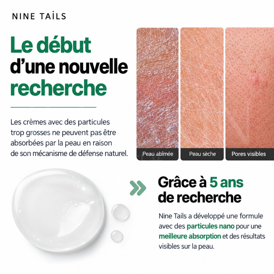 Les nano particules de la crème anti-âge raffermissante et régénérante de Nine Tails