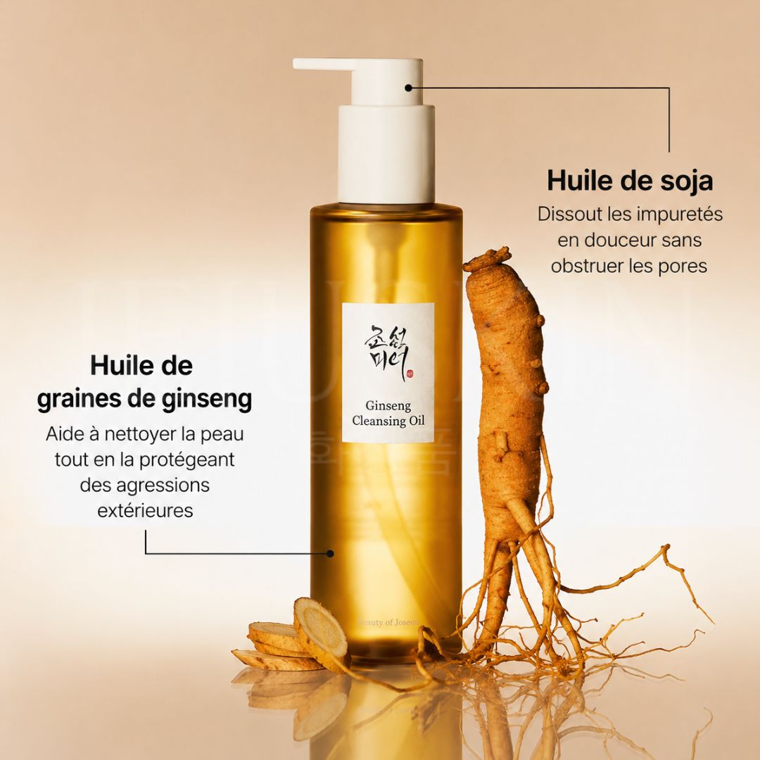 Les ingrédients de l'huile nettoyante au ginseng de Beauty of Joseon