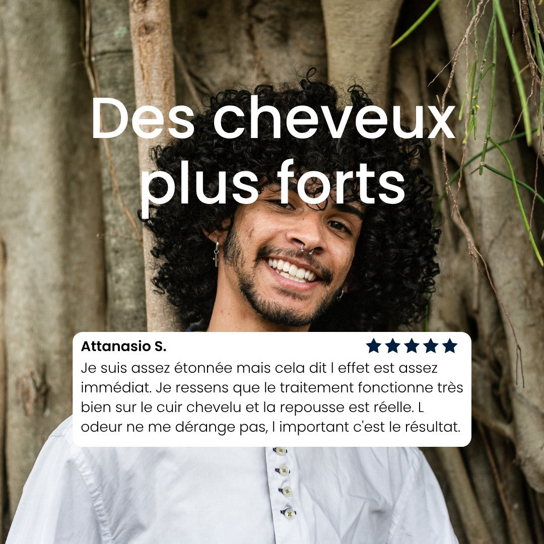 Résultat cheveux plus denses et plus forts après utilisation du toner Cell Happy Co.