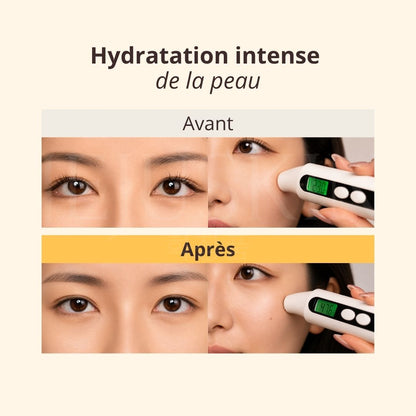 Avant après utilisation du nettoyant visage 2-en-1 crème et huile à la truffe blanche de d'Alba