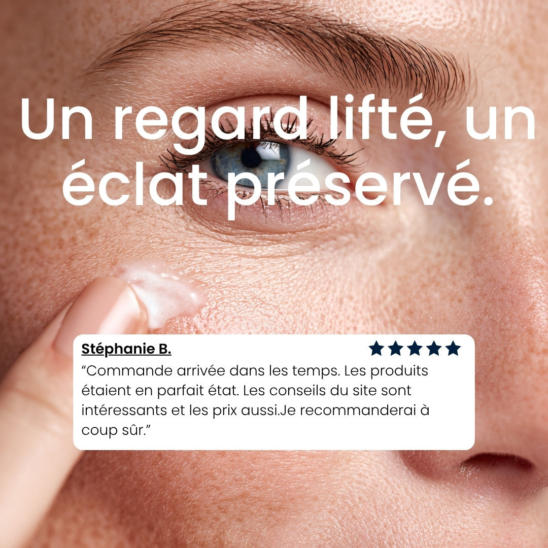 Résultat peau lissée et regard éclatant après utilisation de la crème Authentique.