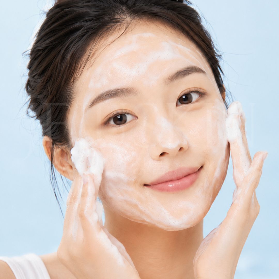 Visage de la texture du nettoyant au pH faible Good morning gel de Cosrx