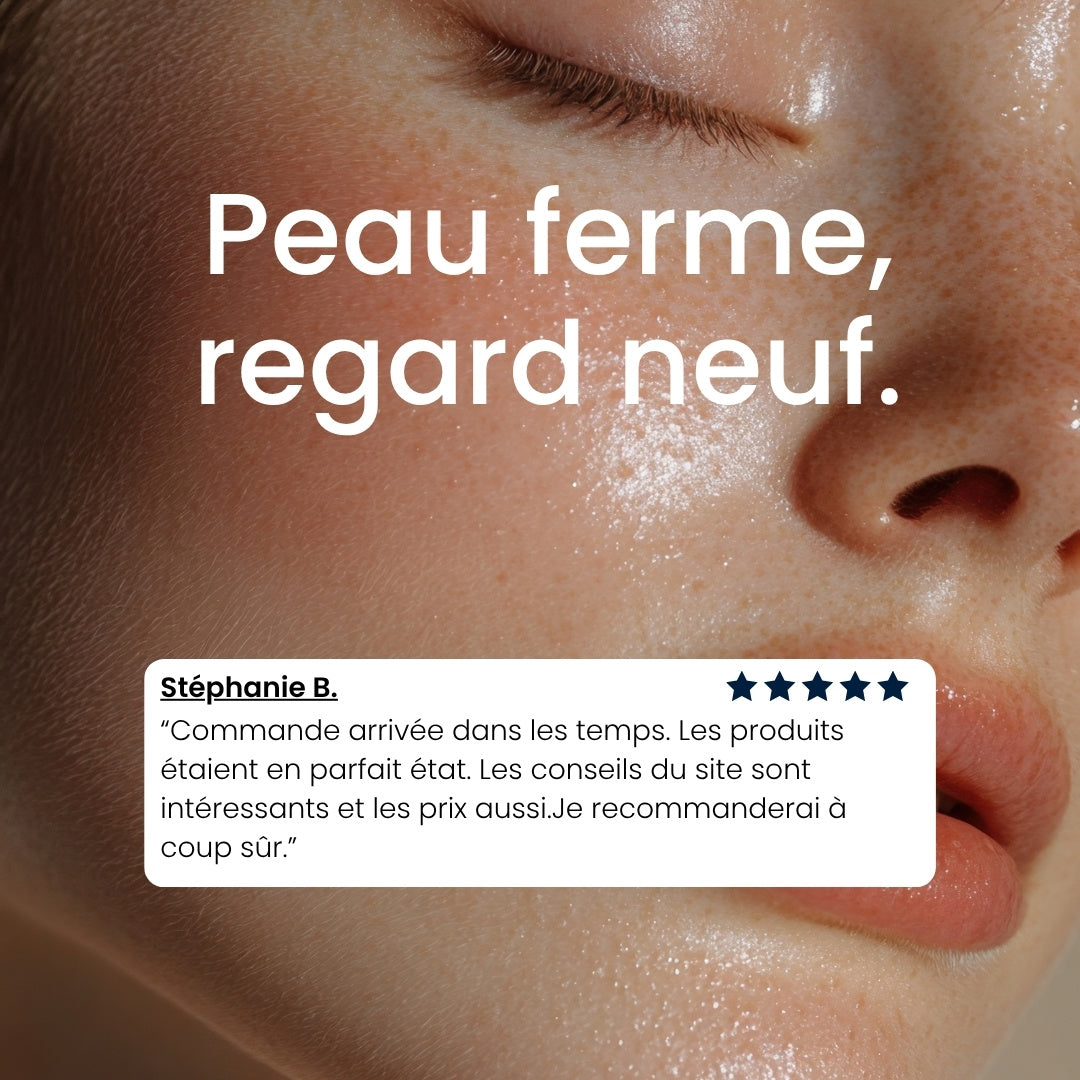 Peau ferme et regard neuf après application du sérum Authentique.
