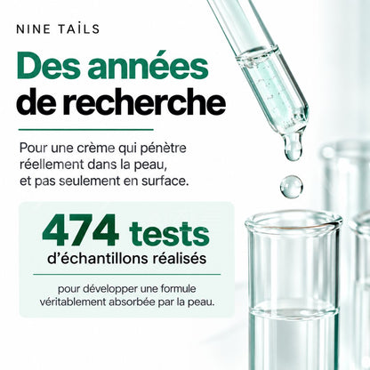 Des années de recherche pour élaborer la formule de la crème anti-âge raffermissante et régénérante de Nine Tails