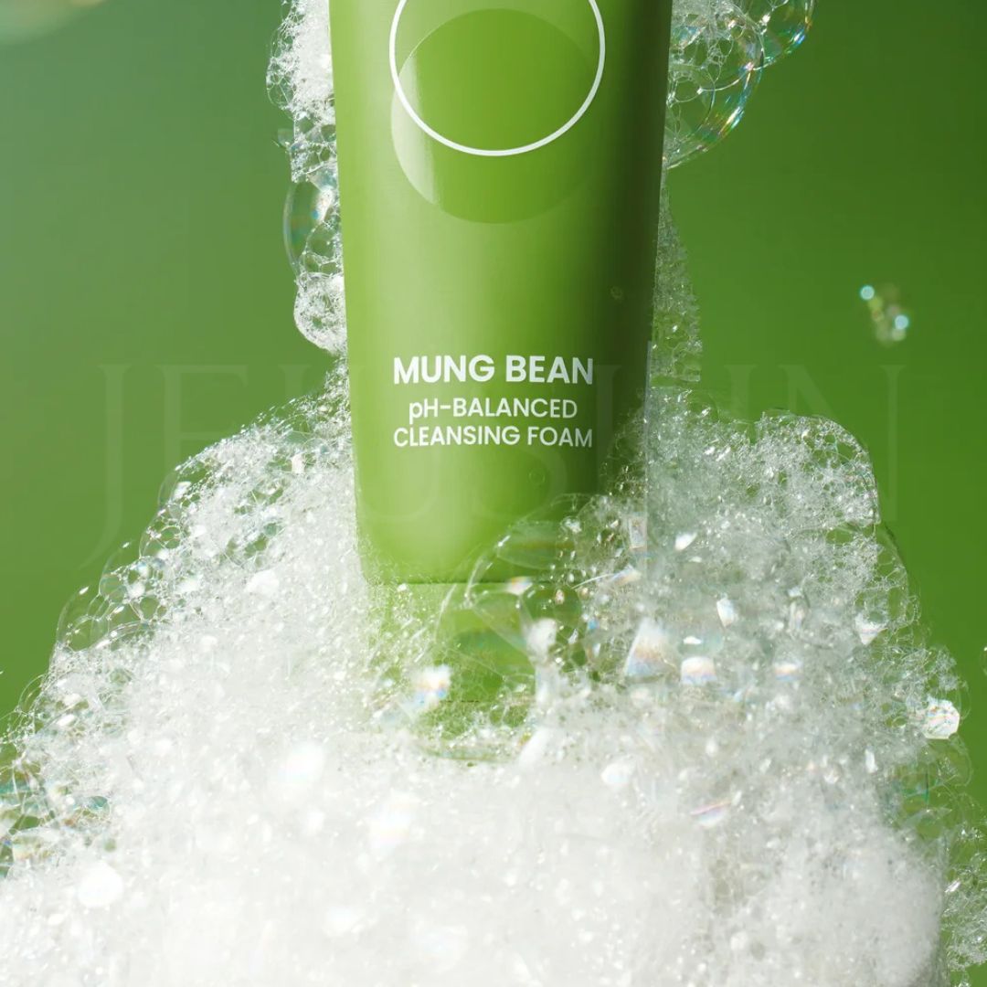 Texture de la mousse du nettoyant doux au haricot mungo de Beplain