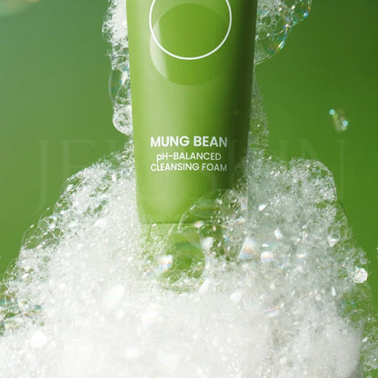 Texture de la mousse du nettoyant doux au haricot mungo de Beplain