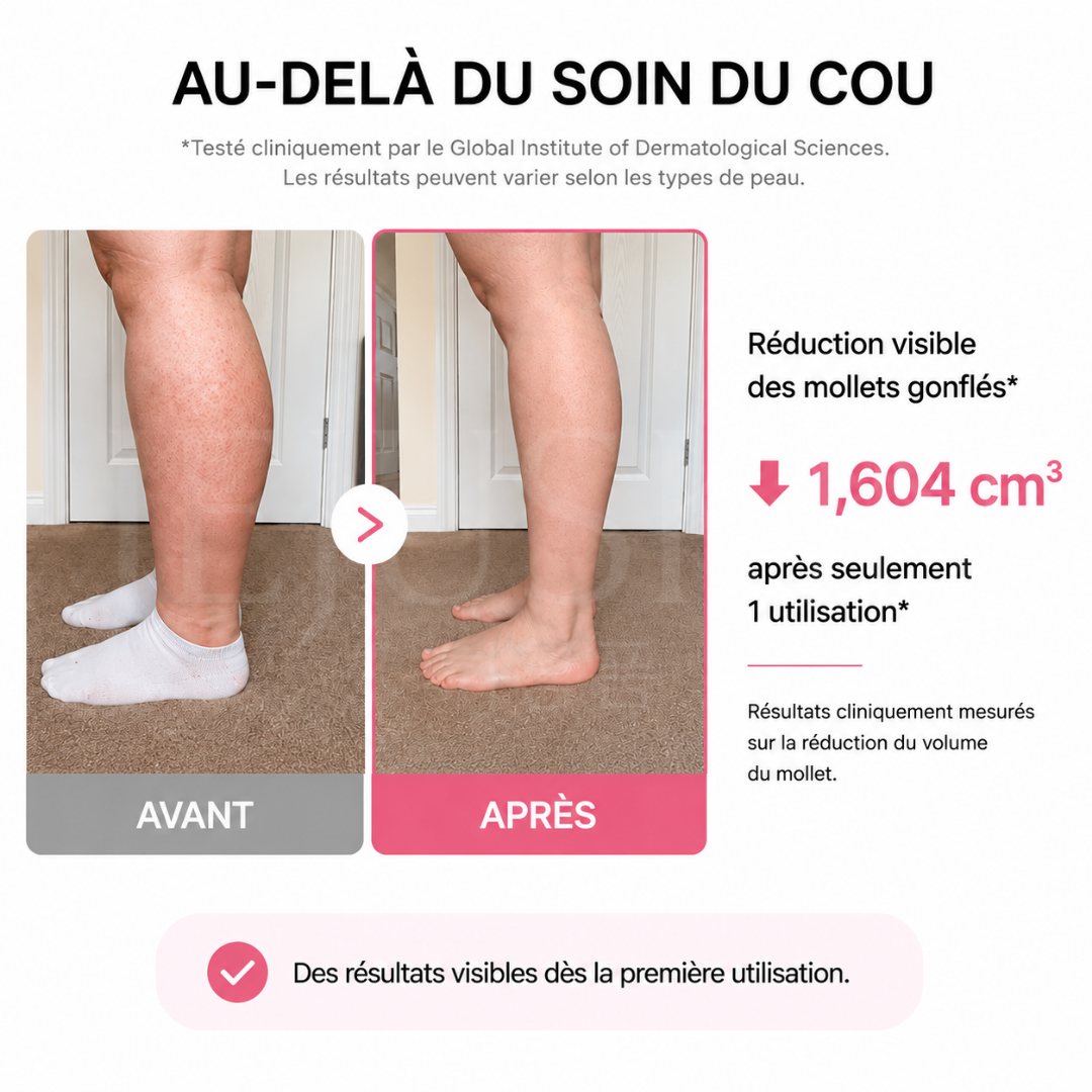 Avant après utilisation de la crème Gua Sha anti-rides pour le cou au PDRN et au collagène de Medicube sur les genoux