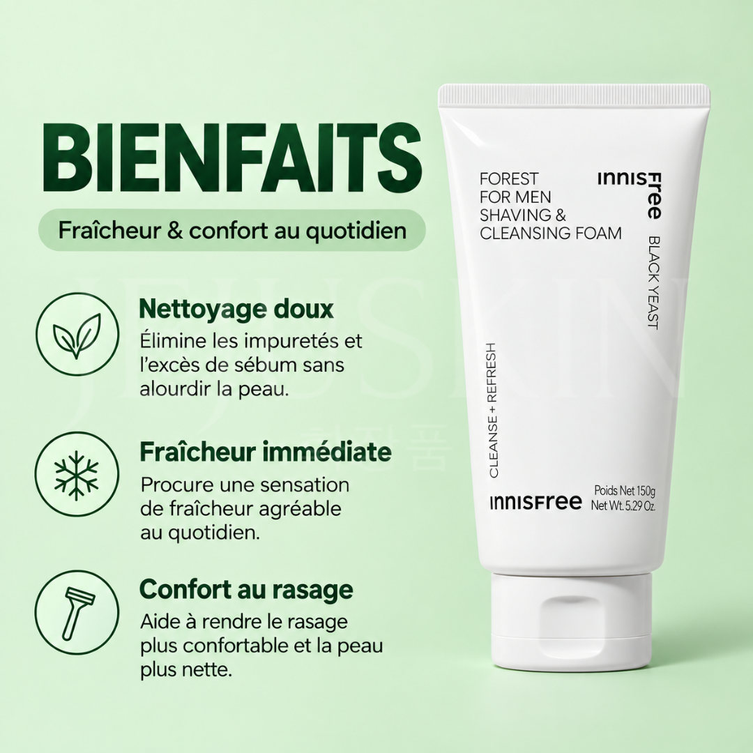 Les bienfaits de la mousse de rasage nettoyante Forest d'Innisfree