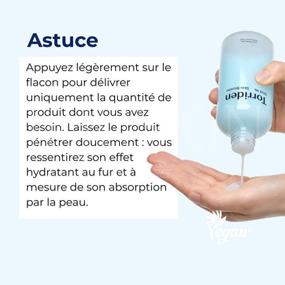L'astuce d'utilisation du tonique booster d’hydratation à l’acide hyaluronique Dive-In de Torriden