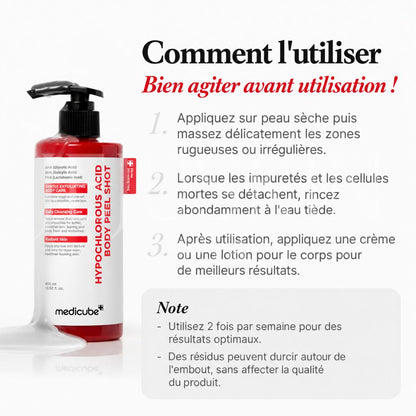 Comment bien utiliser l'exfoliant pour le corps à l’acide hypochloreux de Medicube