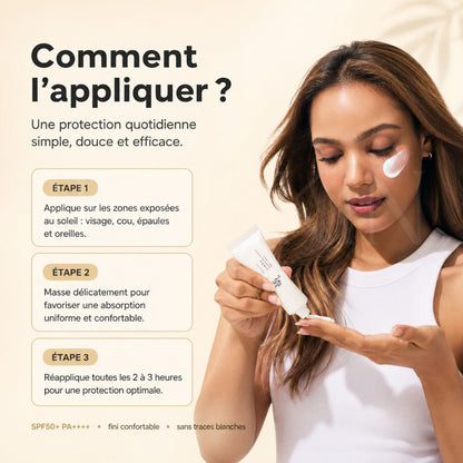 Comment appliquer la crème solaire de beauty of joseon relief sun riz + probiotiques