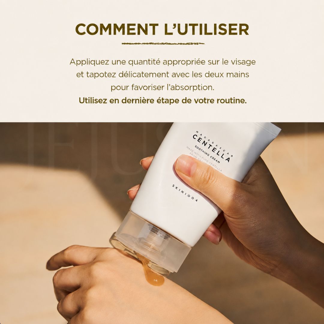 Comment utiliser la crème apaisante à la Centella de Madagascar de SKIN1004
