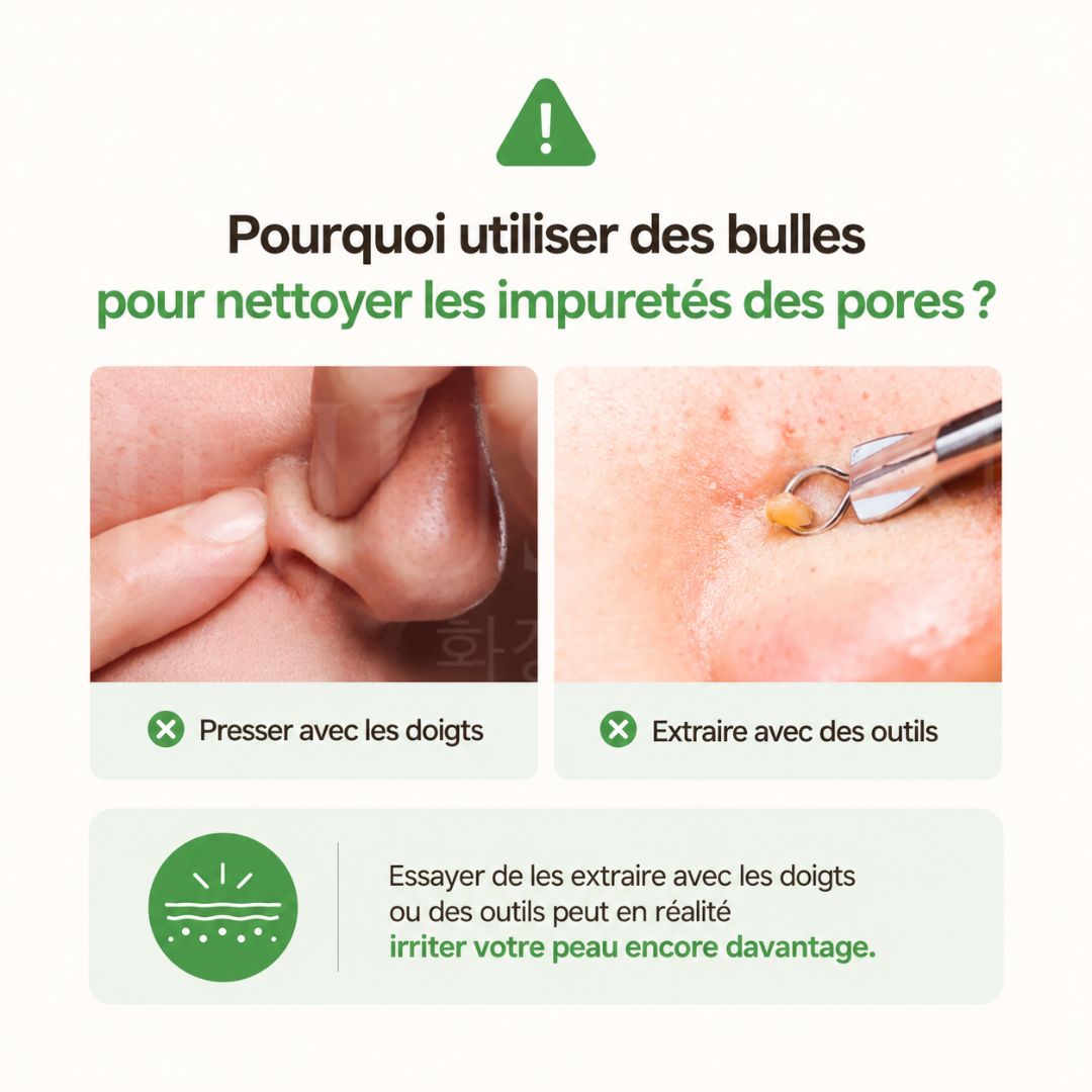 Avant après utilisation du nettoyant moussant 30 secondes pour des pores nets de Menokin