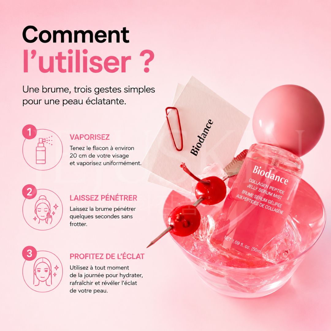 Comment utiliser la brume sérum au collagène peptide de Biodance