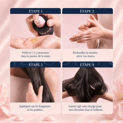 Comment utiliser l'huile capillaire hydratante et lissante Tender Bloom 70ml d'Unove