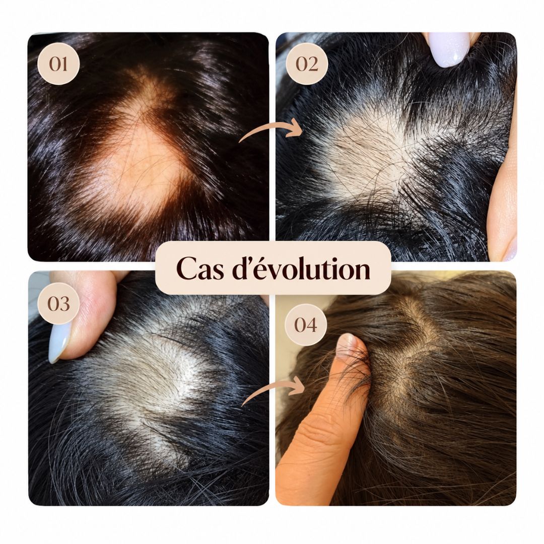 Cas d'évolution après utilisation du shampoing réparateur pour les cheveux et le cuir chevelu de Cell Happy Co