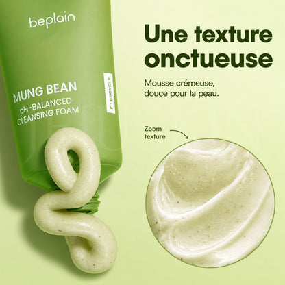 Texture du nettoyant doux au haricot mungo de Beplain