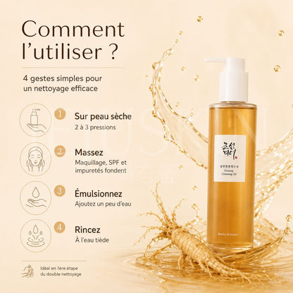Comment utiliser l'huile nettoyante au ginseng de Beauty of Joseon