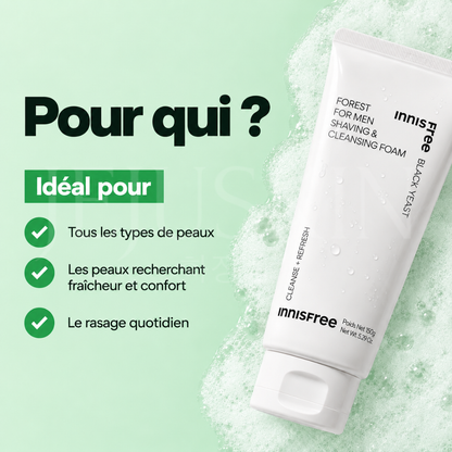 Pour qui est faite la la mousse de rasage nettoyante Forest d'Innisfree