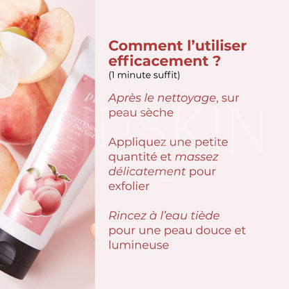 Comment utiliser le gel exfoliant à la pêche de Plu