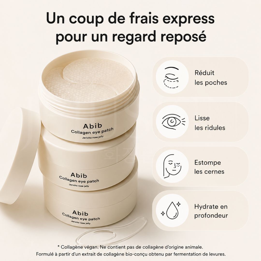 Bénéfices des patchs pour les yeux au collagène et à la gelée de rose de Jéricho d'Abib