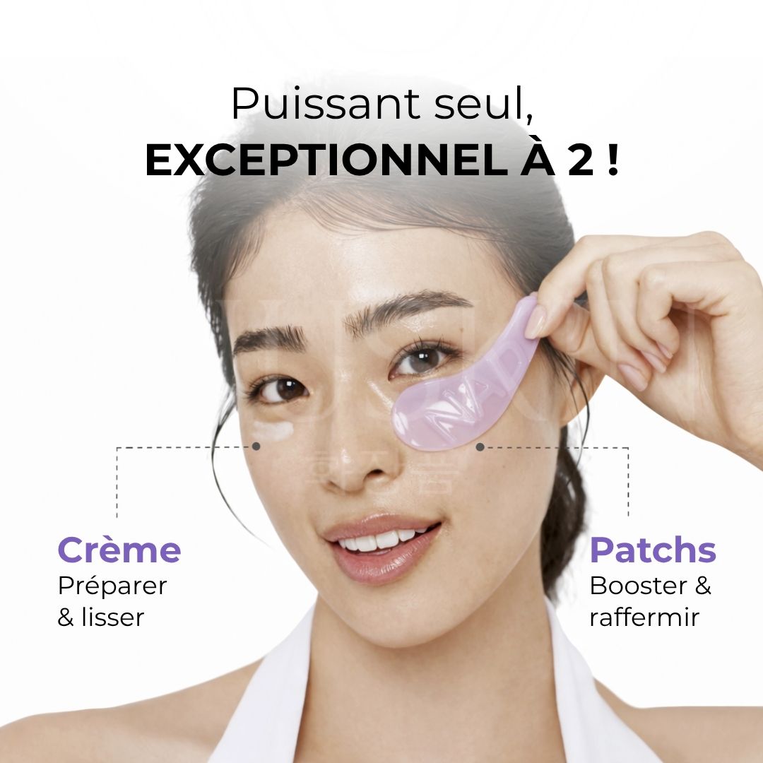 Combiner la crèmes et les patchs contour des yeux revitalisants NAD+