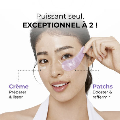 Combiner la crèmes et les patchs contour des yeux revitalisants NAD+