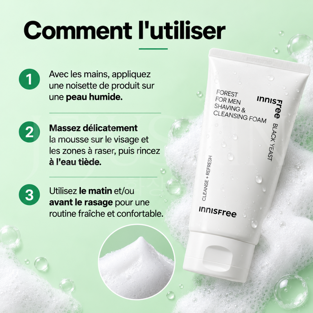 Comment utiliser la mousse de rasage nettoyante Forest d'Innisfree
