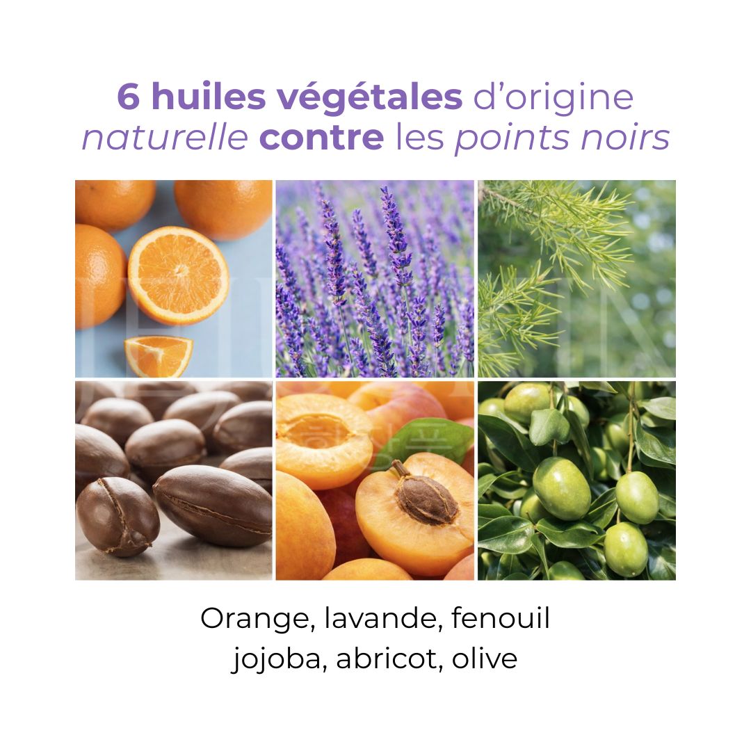 Les ingrédients présents dans l'huile nettoyante au jojoba anti-points noirs Derma Nature Fresh de Celimax