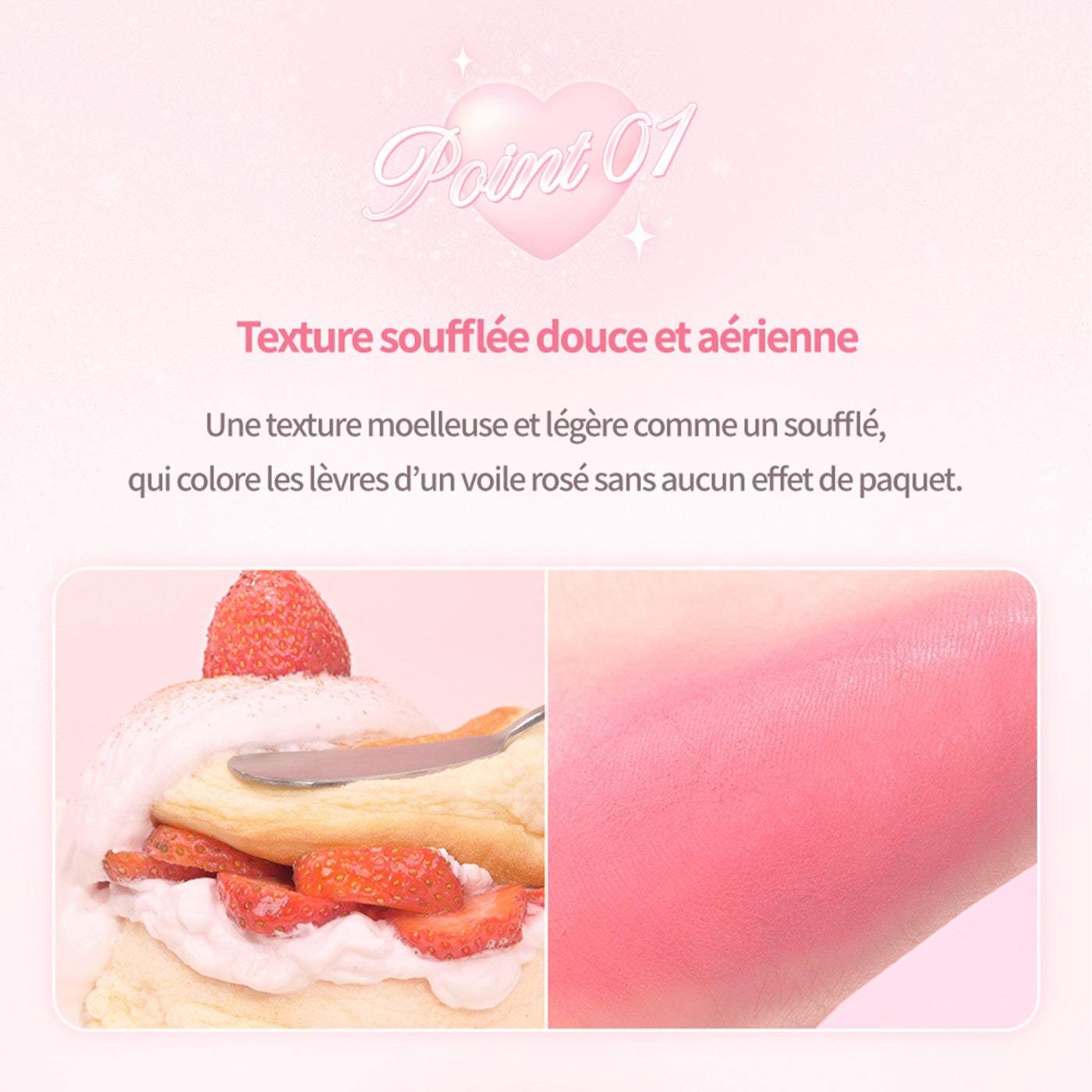 Texture soufflée douce et aérienne