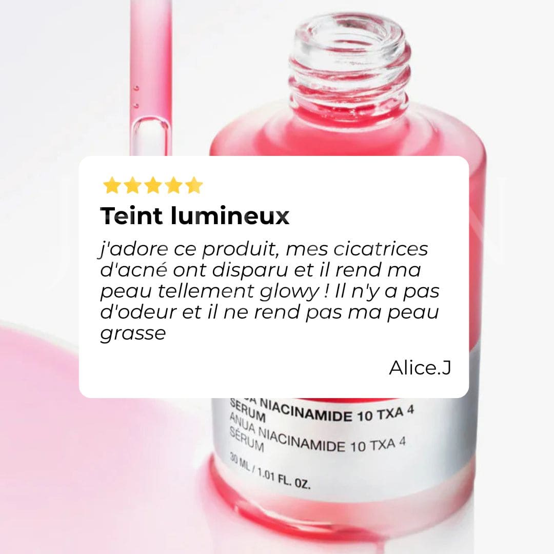 Anua Sérum anti-tâches à la Niacinamide 10% + TXA 4% avis clients 