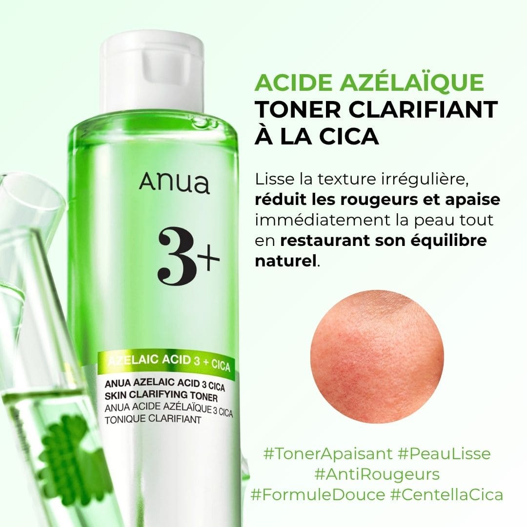 Anua toner apaisant à l’acide azélaïque 3% et à la Centella Cica Bénéfices