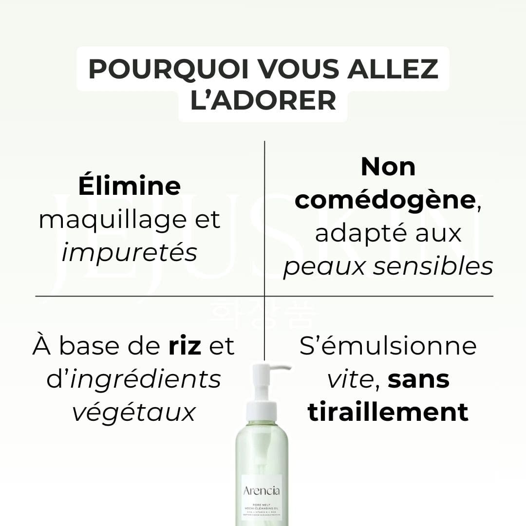 Arencia Huile nettoyante Pore Melt Mochi bienfaits