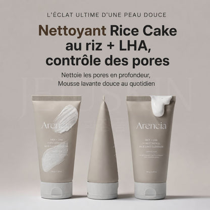 Nettoyant visage au riz et LHA Arencia pour nettoyer les pores en profondeur et réguler l’excès de sébum.