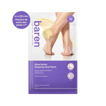 Baren Patchs de nuit réparateurs pour les talons au beurre de karité