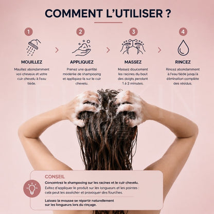 Comment utiliser le shampoing coréen UNOVE réparateur intense pour cheveux abîmés