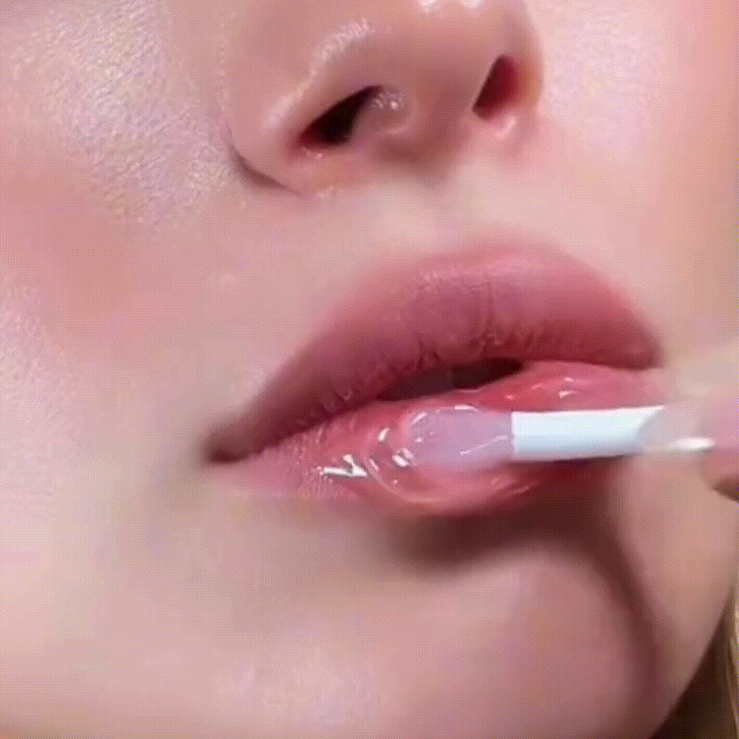 Abib baume pour les lèvres repulpant au collagène PDRN, effet glossy gif