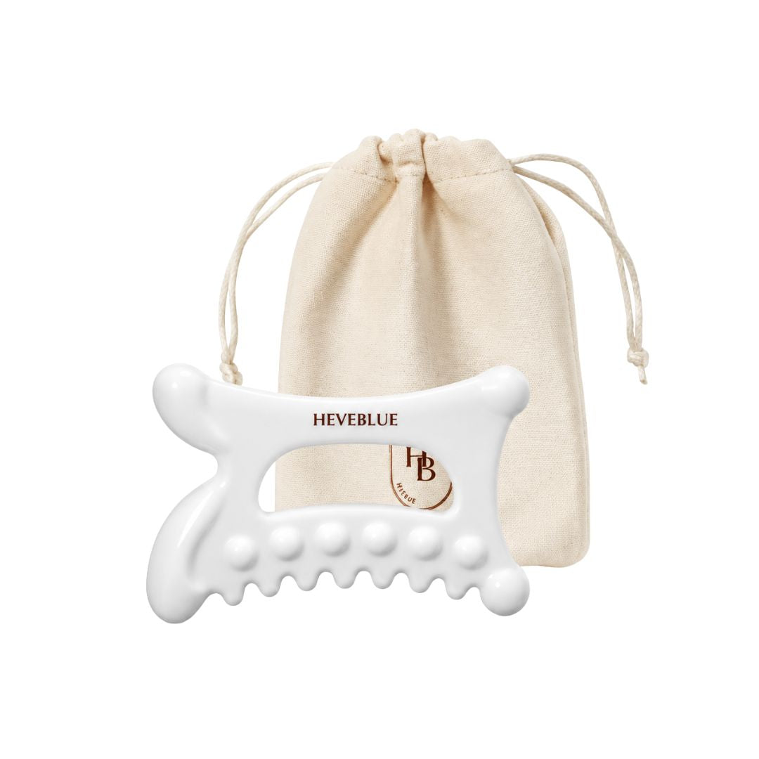 Heveblue Gua Sha premium relaxant en argile blanche naturelle