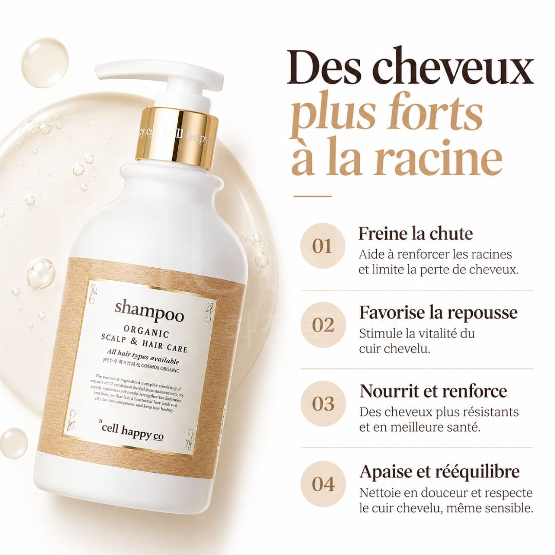 Les bénéfices du shampoing réparateur pour les cheveux et le cuir chevelu de Cell Happy Co