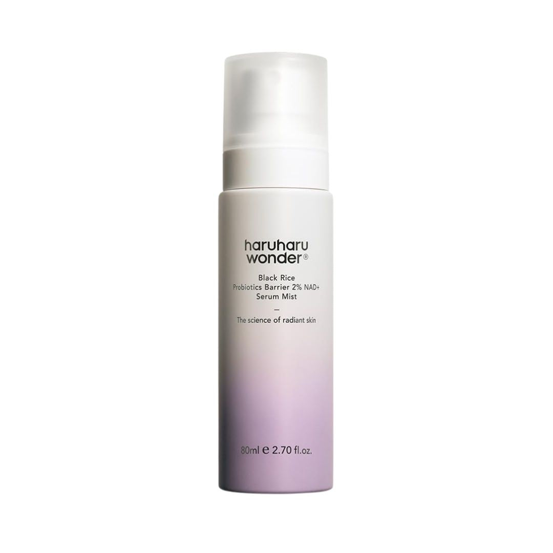 Brume hydratante au riz noir aux probiotiques et NAD+ 2% d'Haruharu Wonder